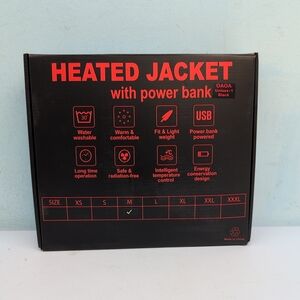 OAOA Innovation Women's Heated Jacket with 10000 mAh Power Bank Medium Black